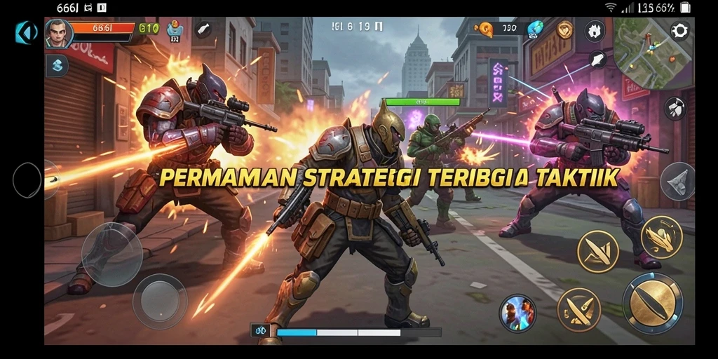 Screenshot dari gameplay strategi 666I menampilkan tindakan mendebarkan.