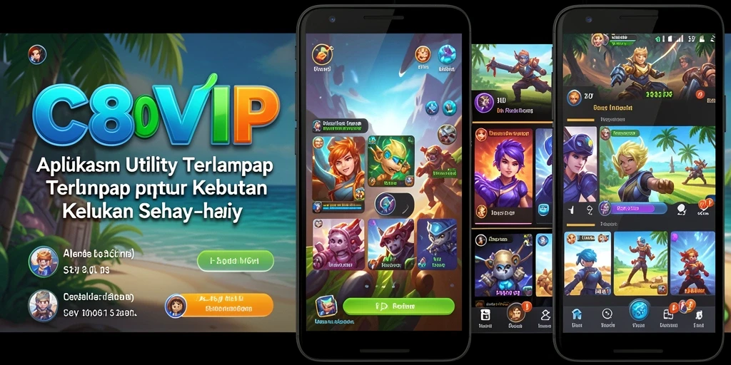 Tangkapan layar dari C8VIP yang menampilkan fitur-fitur utama aplikasi Utility.