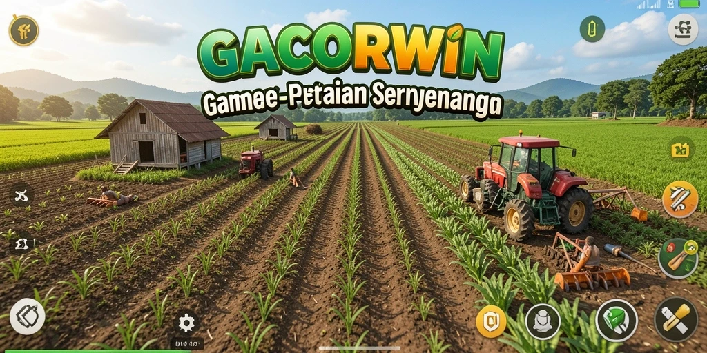 Tampilan gameplay GACORWIN dengan aktivitas pertanian yang seru.