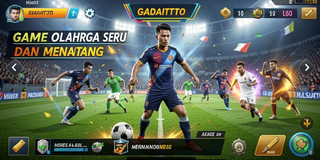 Screenshot utama GADAITOTO menampilkan aksi seru dalam permainan olahraga.