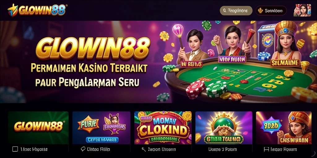 Tampilan menarik dari gameplay GLOWIN88 dengan atmosfer Kasino yang memukau.