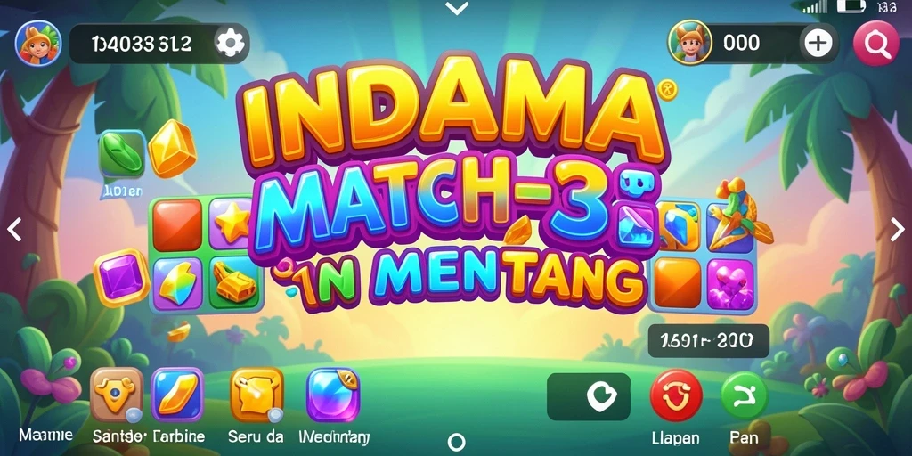 Screenshot gameplay INDAAA yang penuh warna dan menantang.