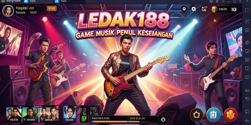 Screenshot dari gameplay LEDAK188 yang menampilkan keseruan bermain musik.