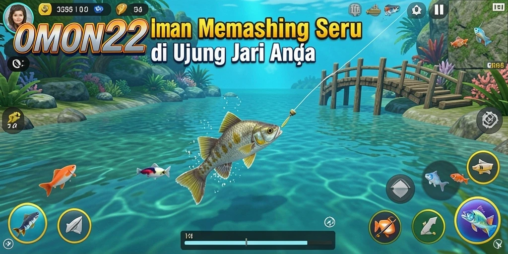 Tampilan gameplay OMON22 yang menampilkan pengalaman memancing yang menyenangkan.