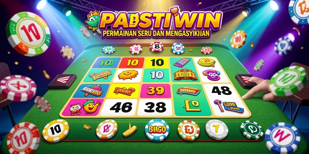 Tampilan gameplay seru di PASTIWIN dengan suasana Bingo yang menarik.