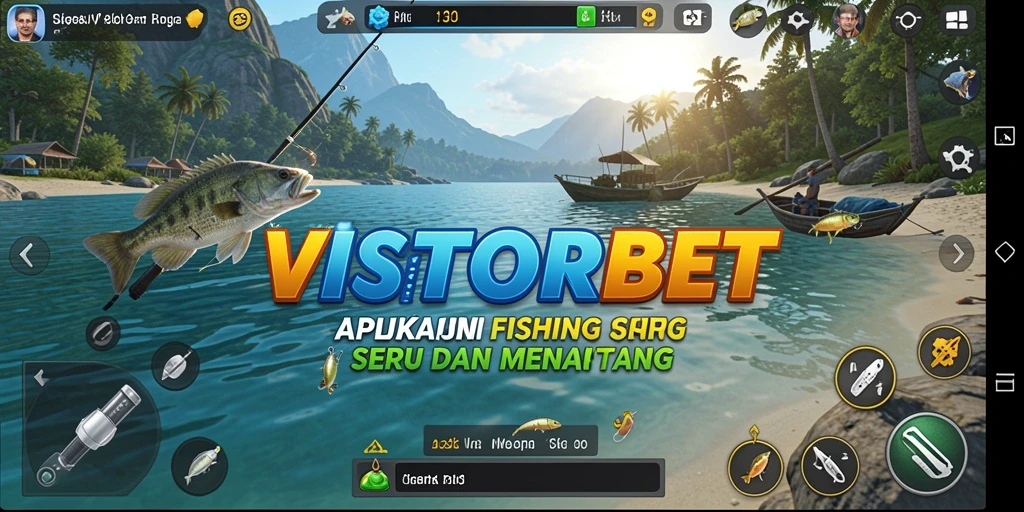 Tampilan gameplay dari aplikasi fishing VISITORBET yang seru.