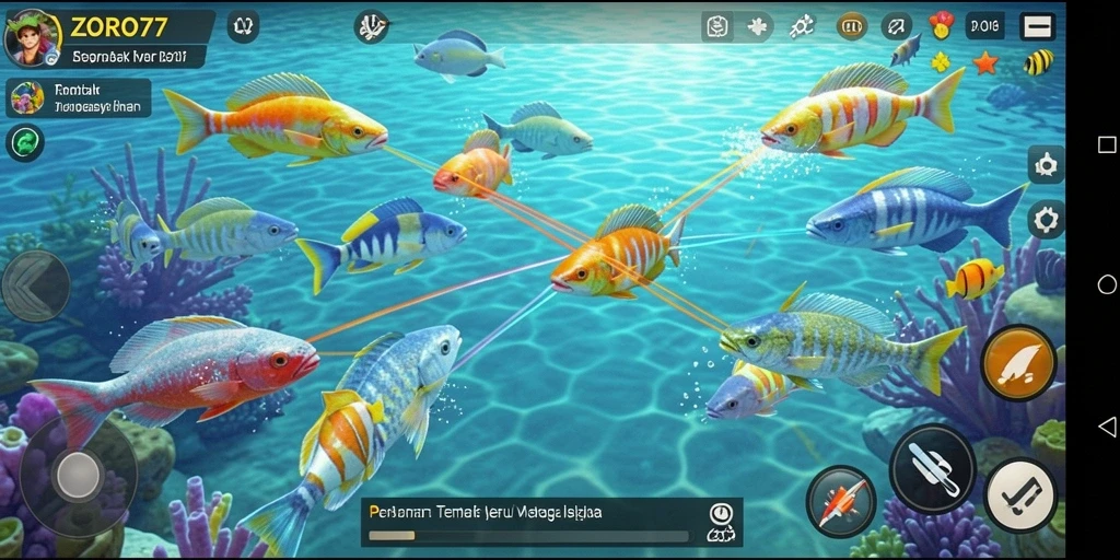 Tampilan gameplay ZORO77 yang menampilkan keseruan Tembak Ikan.